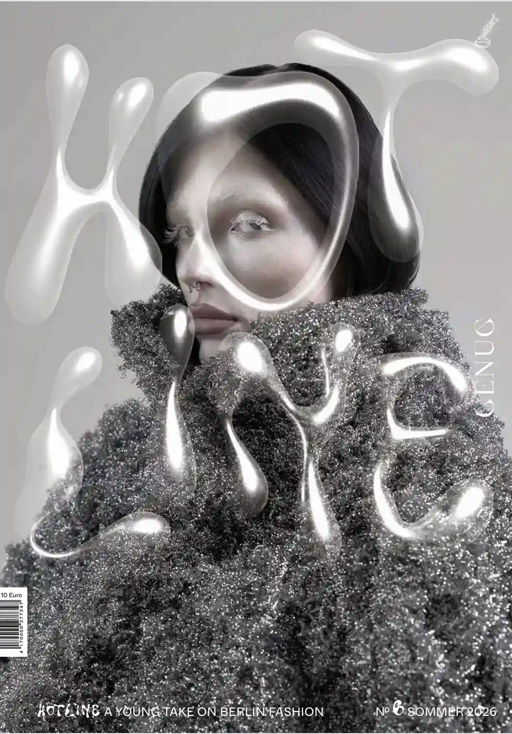 Cover der Hotline Ausgabe 6 mit Porträt und weißer-Typografie