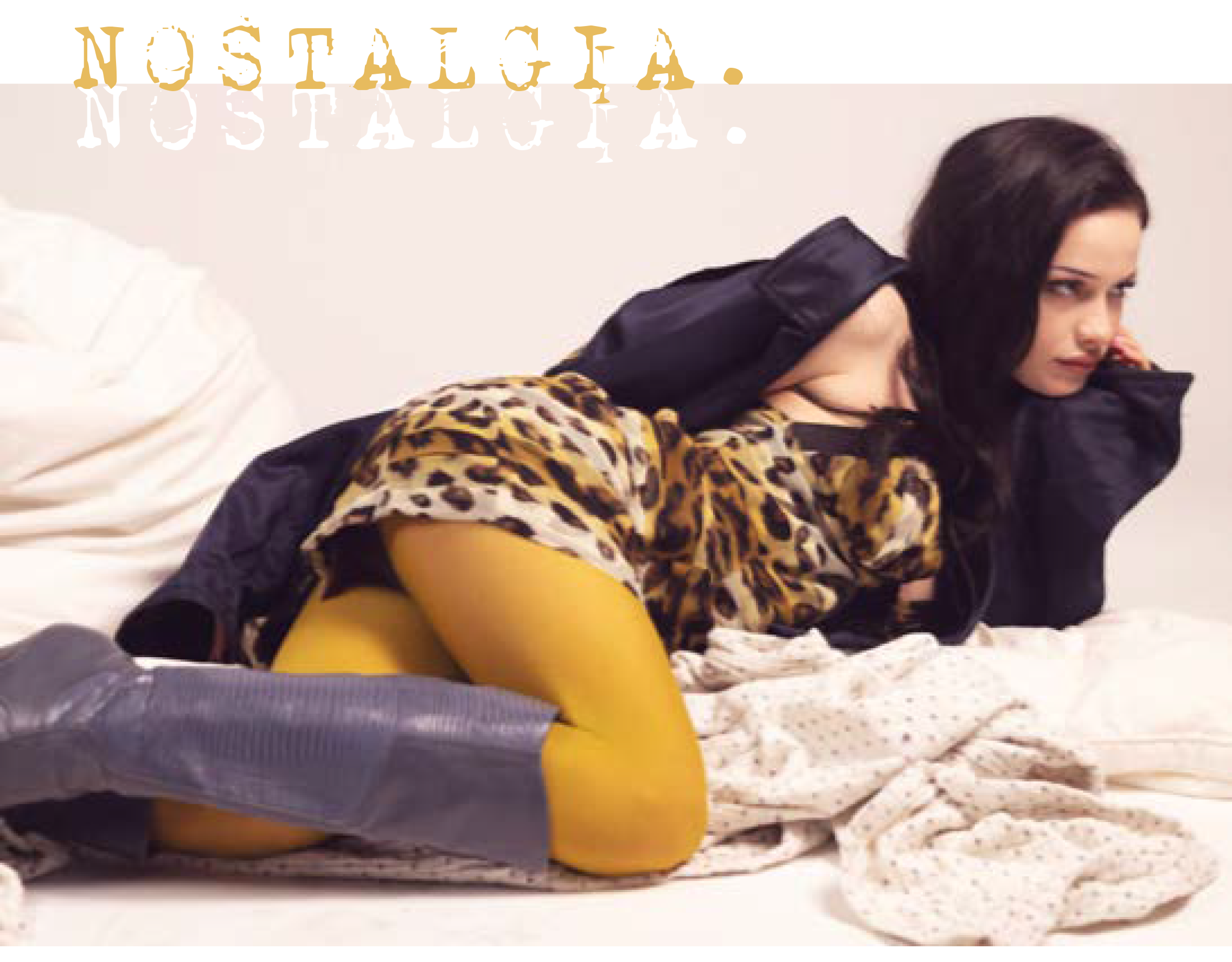 Editorial-Doppelseite des Projekts Retro Nostalgia mit Schriftzug „Nostalgia"